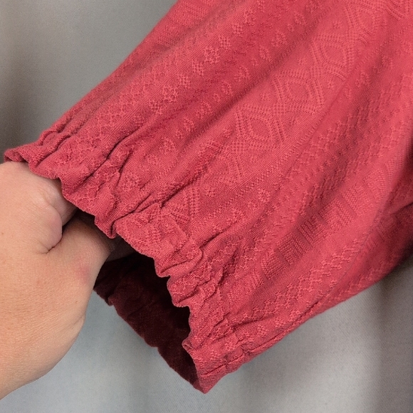 Christopher & Banks Textured Blouse in‎ Deep Rose New Large - Picture 5 of 8